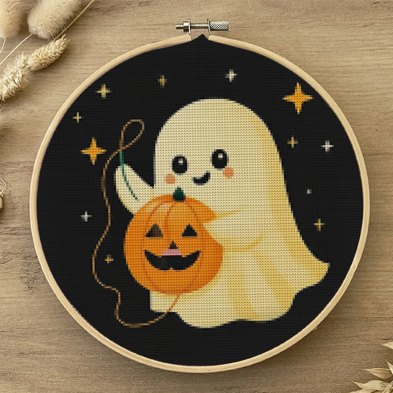 Kreuzstich-Set – Kürbis sticken | Bezauberndes Halloween-Handwerk | DIY-Handarbeit für Handarbeitsliebhaber - image 6