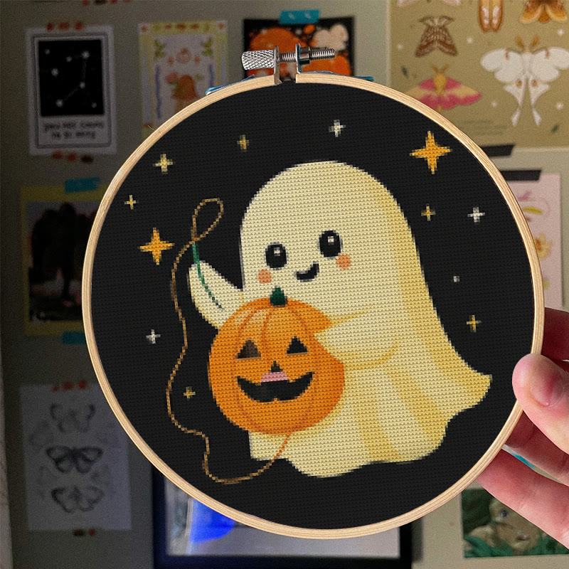Kreuzstich-Set – Kürbis sticken | Bezauberndes Halloween-Handwerk | DIY-Handarbeit für Handarbeitsliebhaber - image 5