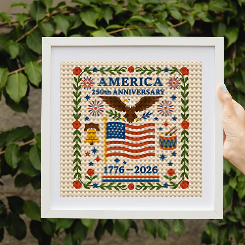 Kreuzstich-Set – 250. Jahrestag Amerikas | Einzigartige handgefertigte Geschenke | Gedenkstich-Handarbeit - image 3