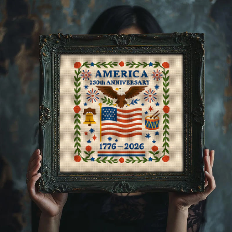 Kreuzstich-Set – 250. Jahrestag Amerikas | Einzigartige handgefertigte Geschenke | Gedenkstich-Handarbeit - image 2