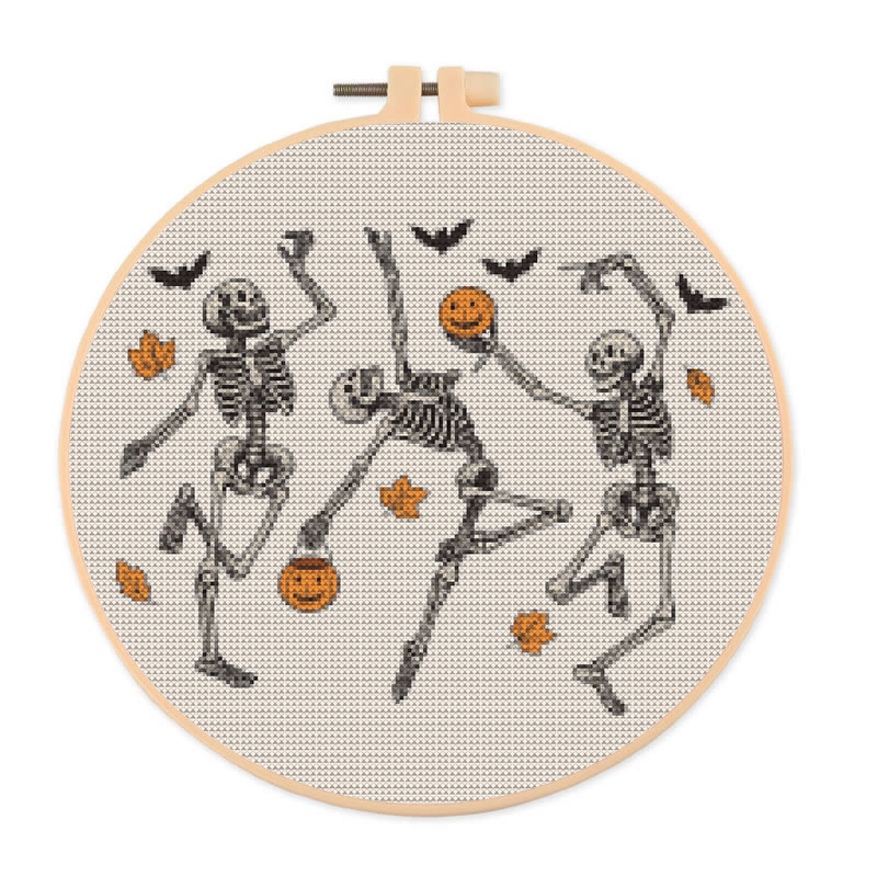 Kreuzstich-Set – Geistertanzparty | Halloween-Nadelarbeit | Perfekt für die Heimdekoration - 20×20cm - image 1