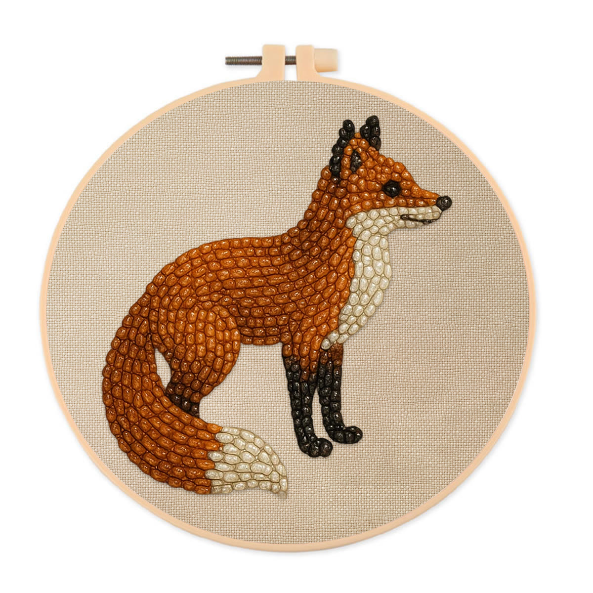 Rubbyoo Perlenstickerei-Set – Stehender Fuchs | DIY-Kunstwerk | Einfaches Tierhandwerk für Erwachsene - 15 cm x 15 cm - image 1
