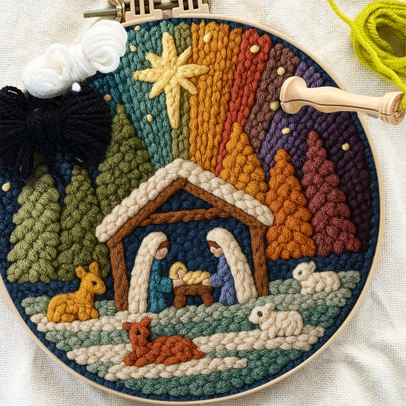 🔥Jahresend-Ausverkauf: Punch Needle Set – Weihnachts-Aurora | DIY-Krippenbasteln | Einzigartige Weihnachtsgeschenke | Niedrigster Preis - image 3