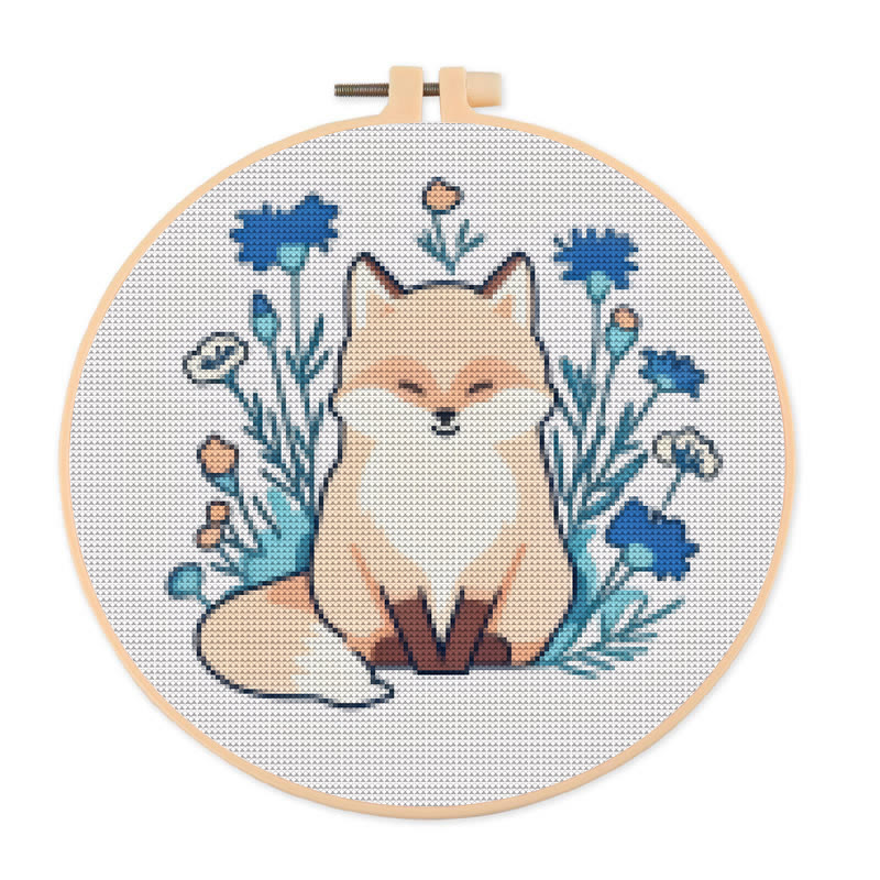 Kreuzstich-Set – Schöner Fuchs | DIY-Tier-Handarbeit | Perfektes Basteln zur Dekoration - 20×20cm - image 1