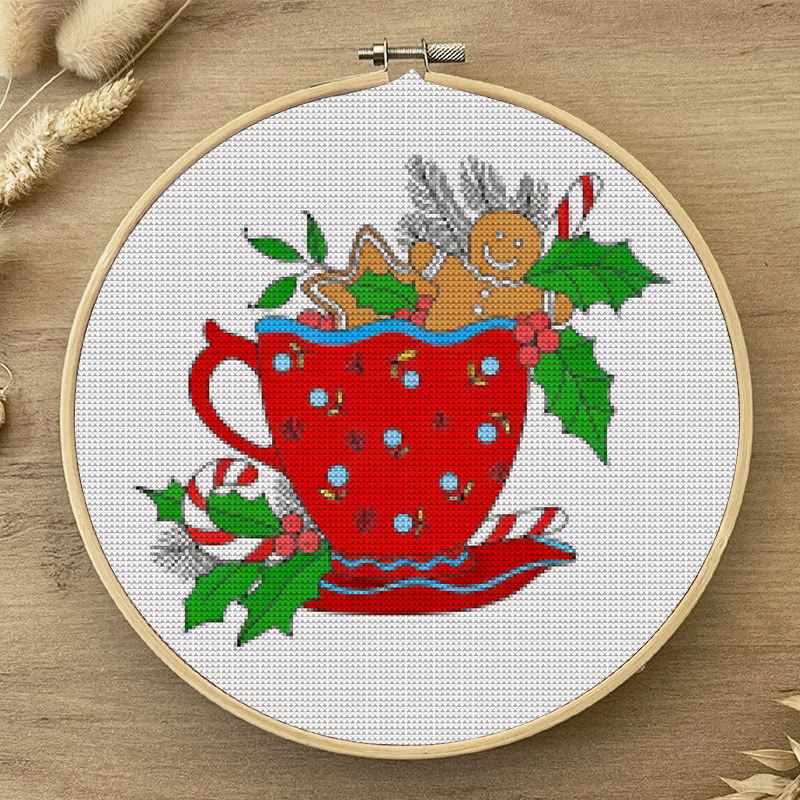 Kreuzstich-Set – Weihnachtstasse | Winterliche Stickarbeiten | Einzigartige Festtagskollektion - image 2