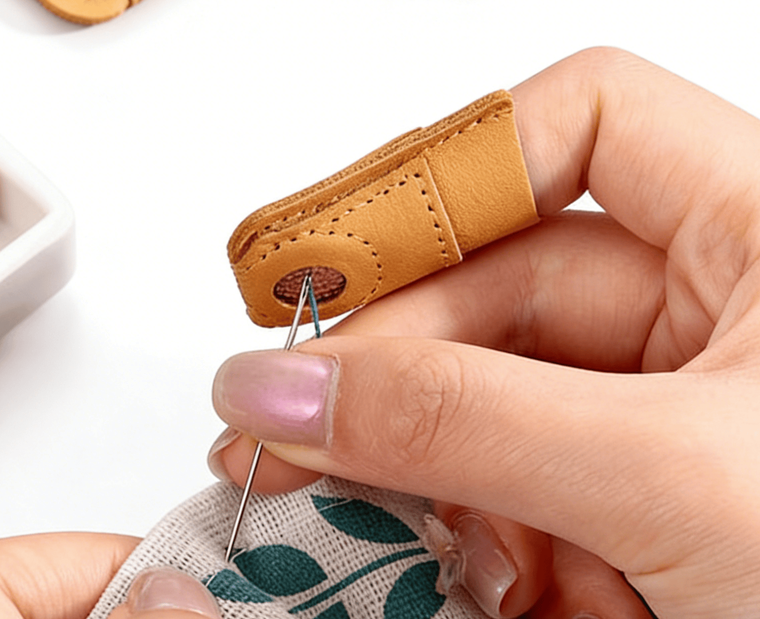 Fingerschutz zum Sticken und Nähen – Verstellbares Handarbeitswerkzeug | Schönes Geschenk für Bastler - L - 3 Stück - image 1