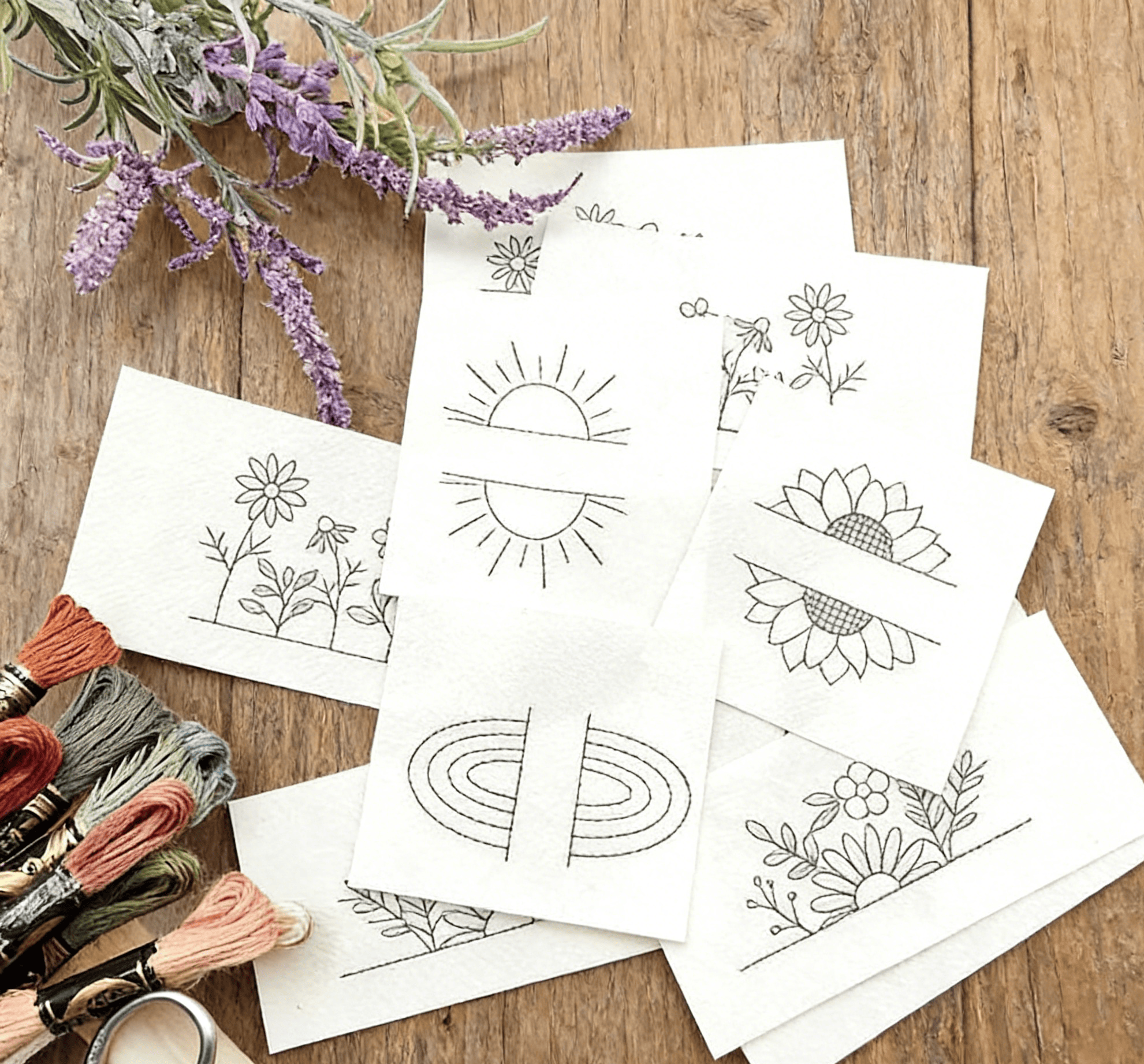 Blumenstickmuster | Blumendesigns zum Selbermachen | Geschenk für Stickbegeisterte - image 1
