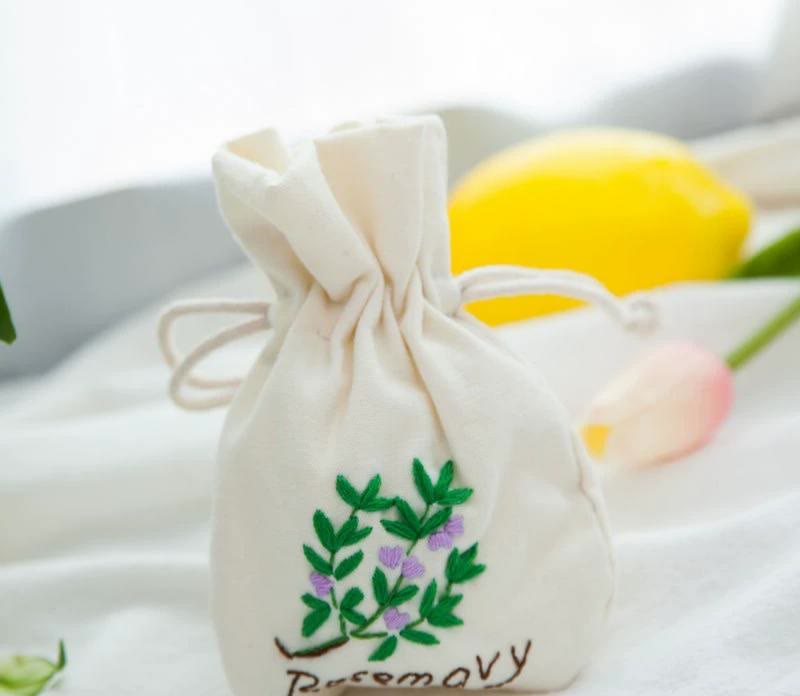 Handgefertigtes Beutel-Set mit Kordelzug | Botanische Handarbeit | Schmuckaufbewahrungsbeutel | Geschenkidee für Sie - image 2