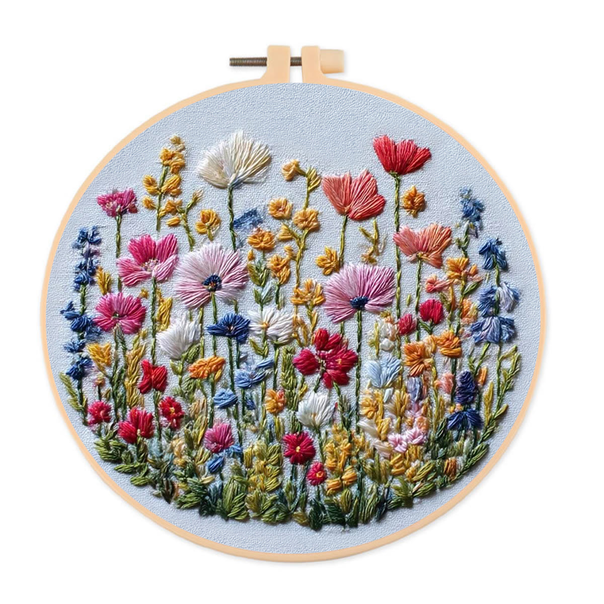 Rubbyoo Stickset – Wunderschöne Wildblume | Schöne Zimmerdekoration | Stickrahmen für Anfänger - 20 x 20 cm - image 1