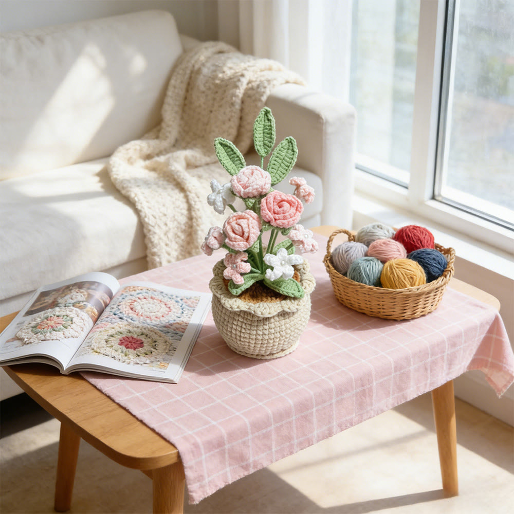 Gehäkelter Schleierkraut-Blumentopf | Handgemachtes Weihnachtsgeschenk - image 3