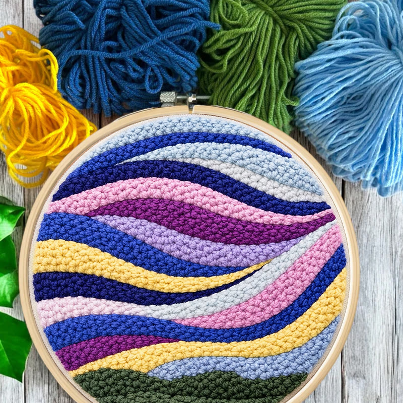 Regenbogenwellen-Punch-Needle-Set – Bastelset für Anfänger | Lebendiges Deko-Element für Zuhause - image 9