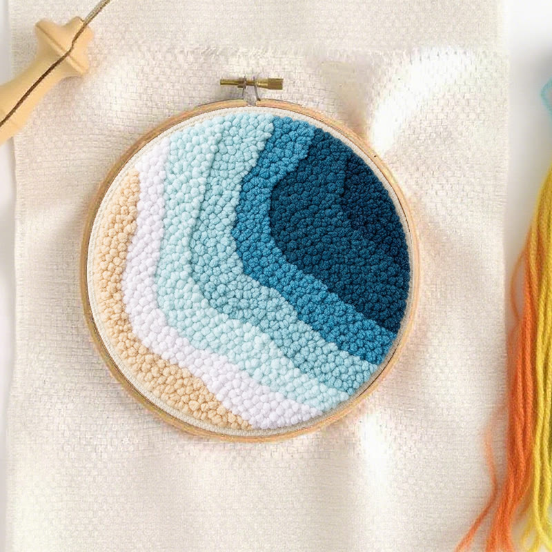 Punch-Needle-Set „Küstenwellenmuster“ – DIY-Projekt für Anfänger | Charmante Wohnaccessoires - image 3