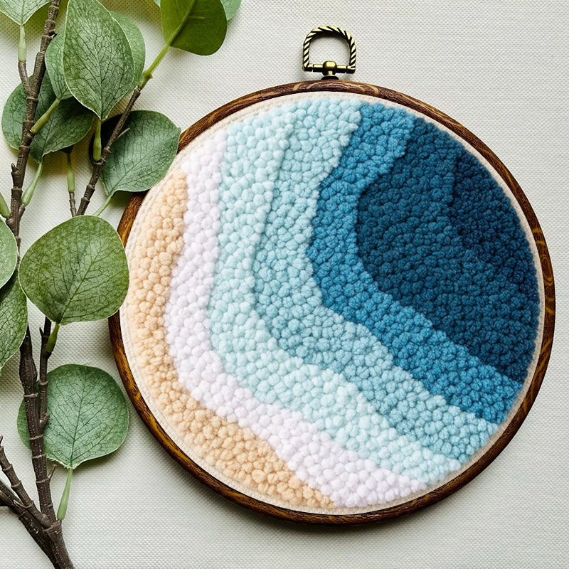 Punch-Needle-Set „Küstenwellenmuster“ – DIY-Projekt für Anfänger | Charmante Wohnaccessoires - image 6