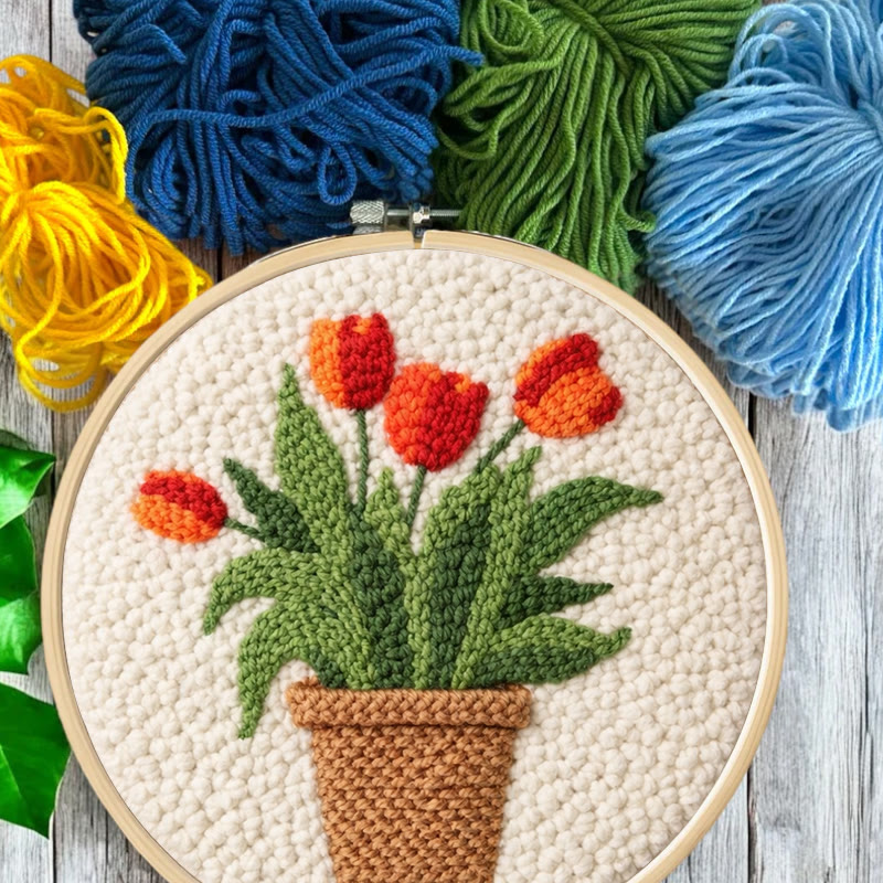 Tulpen-Punch-Needle-Set – Einfaches Bastelprojekt für Anfänger | Gemütlicher Wohnschmuck - image 7