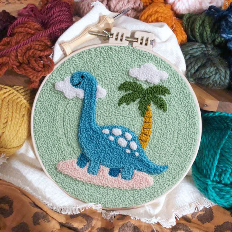 Brachiosaurus Paradise Punch Needle Kit – Bastelset für Einsteiger | Verspieltes Wohnambiente - image 2