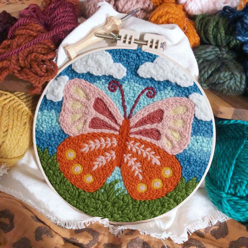 Punch-Needle-Set „Wiesen-Schmetterling“ – Frische Handarbeit | Strahlende Wohnaccessoires - image 2