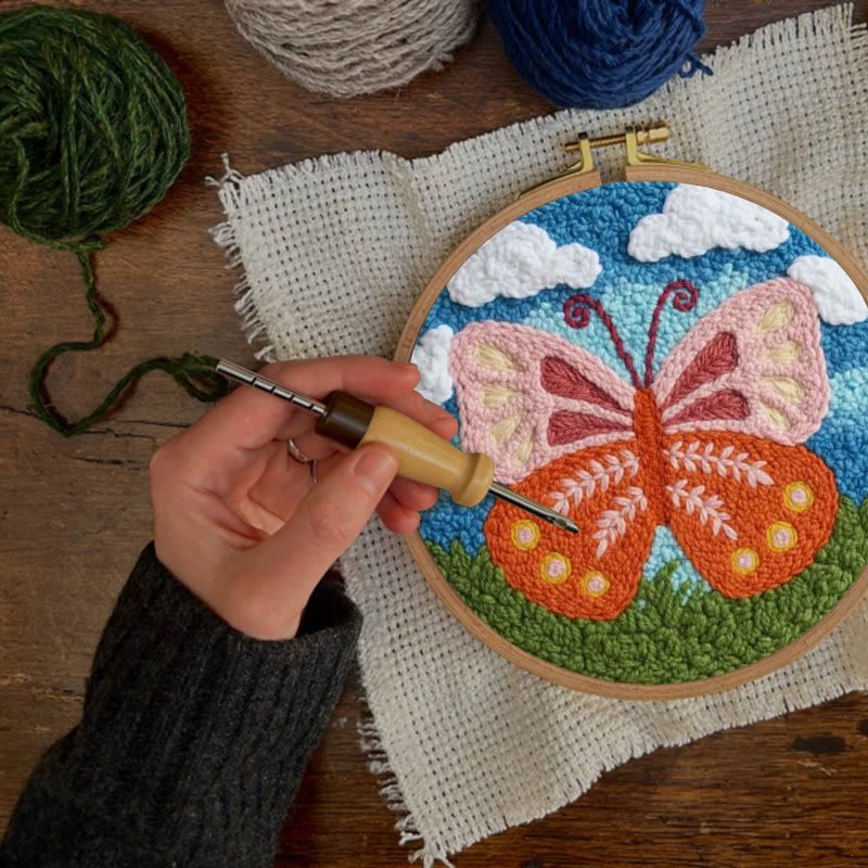 Punch-Needle-Set „Wiesen-Schmetterling“ – Frische Handarbeit | Strahlende Wohnaccessoires - image 8