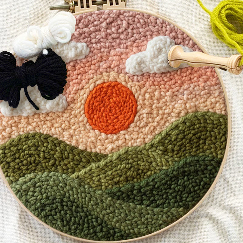 Hillside Sunrise Punch Needle Set – Beruhigendes DIY | Atmosphärisches Wohnaccessoire - image 9