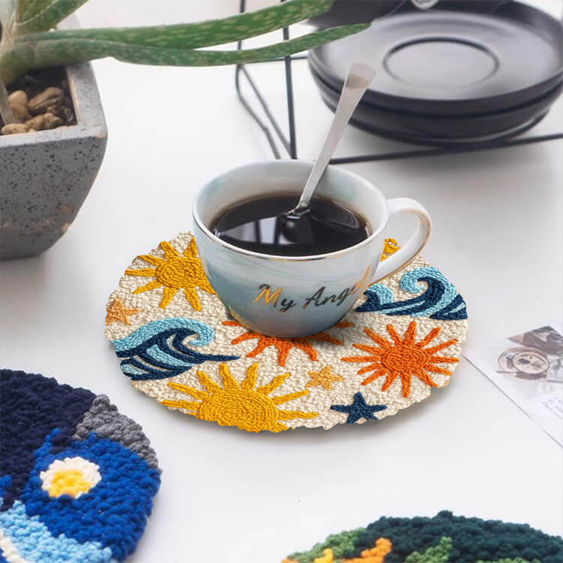 Punch Needle Set „Sonnige Küstenwelle“ – Fröhliches Basteln | Lebendige Wohndekoration - image 5