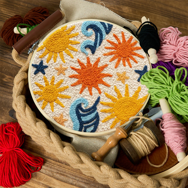 Punch Needle Set „Sonnige Küstenwelle“ – Fröhliches Basteln | Lebendige Wohndekoration - image 11