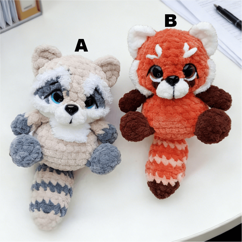 DIY-Häkelset für einen Roten Panda – Niedliche Plüschpuppe | Einzigartiges Geschenk für Kinder - Roter Panda B - image 5