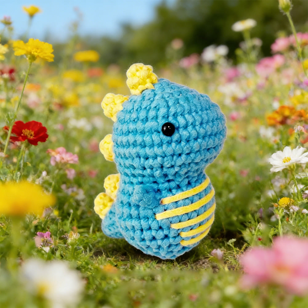 DIY-Dinosaurier-Häkelset – Anfängerfreundliche Plüschpuppe | DIY-Häkelprojekte - Dinosaurier A - image 1