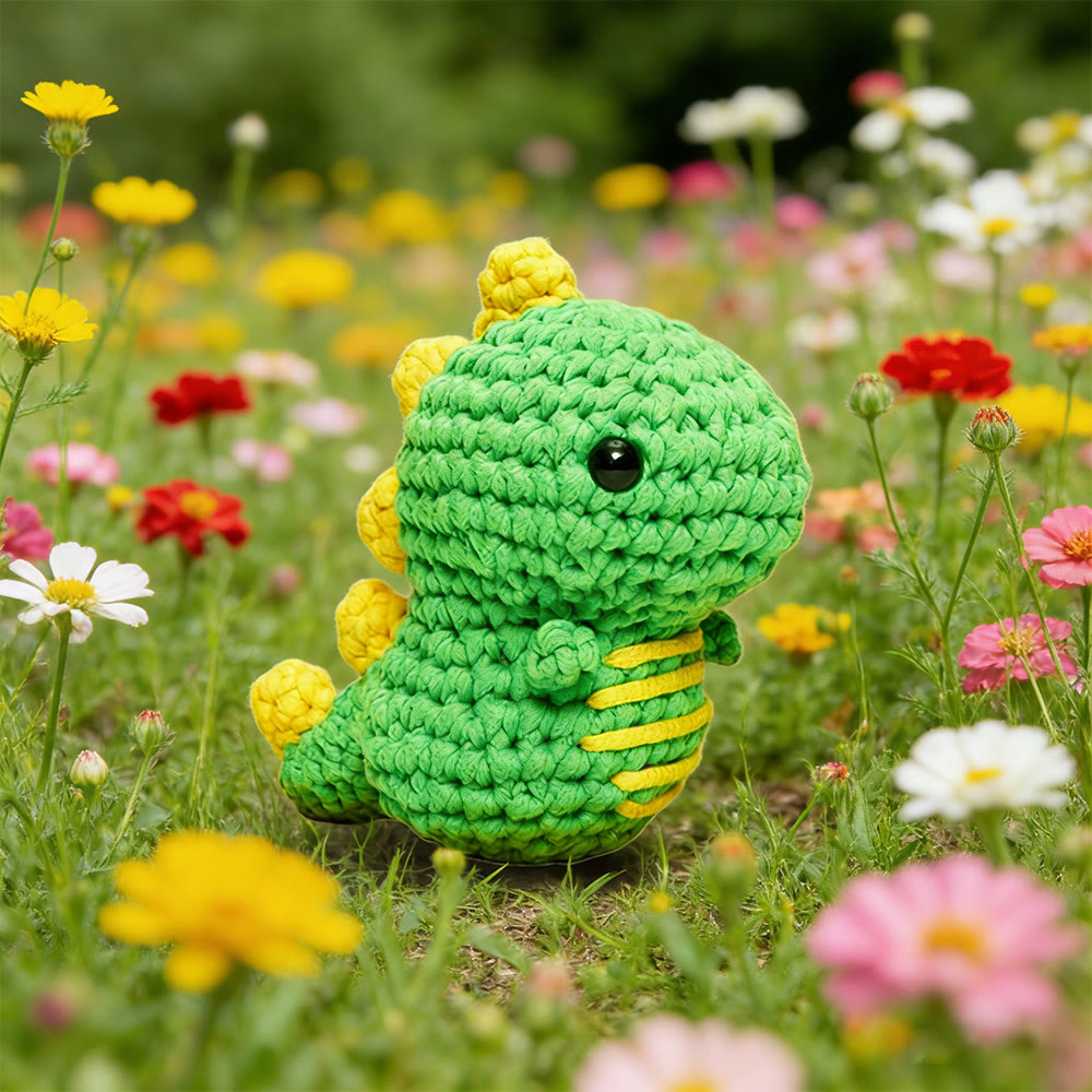 DIY-Dinosaurier-Häkelset – Anfängerfreundliche Plüschpuppe | DIY-Häkelprojekte - Dinosaurier B - image 2