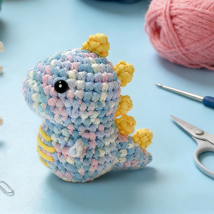 DIY-Dinosaurier-Häkelset – Anfängerfreundliche Plüschpuppe | DIY-Häkelprojekte - Dinosaurier C - image 3