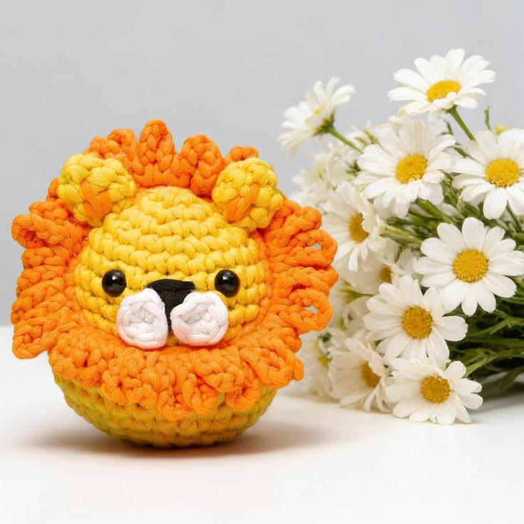 DIY-Löwen-Häkelset – Gehäkeltes Tierspielzeug | Einzigartiges, weiches Handarbeitsprodukt - image 2