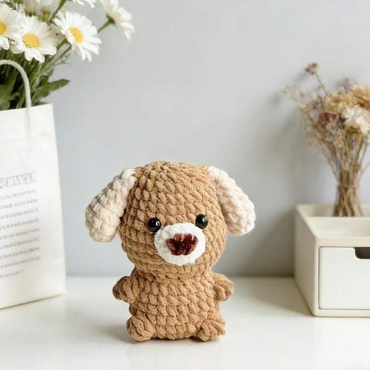 DIY-Häkelset für einen Mini-Welpen – Gehäkelte Tierpuppe | Handarbeitsprojekt für Anfänger - image 2