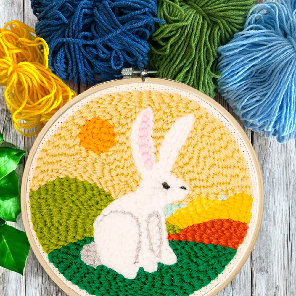 Sunny Meadow White Bunny Punch Needle Kit – Schnelles Bastelprojekt | Frühlings-Highlight - image 10