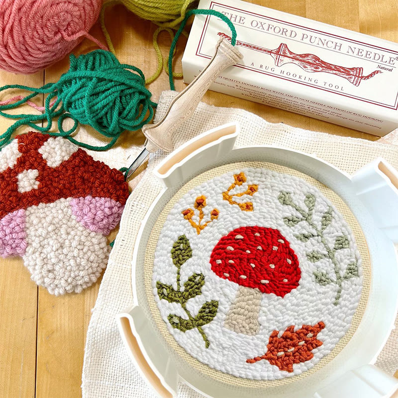 Herbstliches Punch-Needle-Set mit roten Pilzen – Anfängerfreundliches Bastelprojekt | Saisonales Deko-Highlight - image 12
