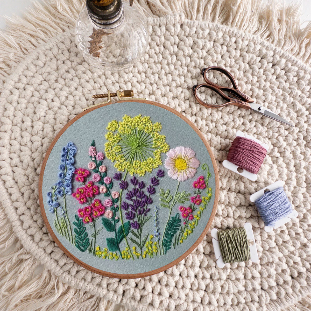 Rubbyoo Stickset – Wildblumen | Blumenstickmuster | DIY-Nähset - image 7