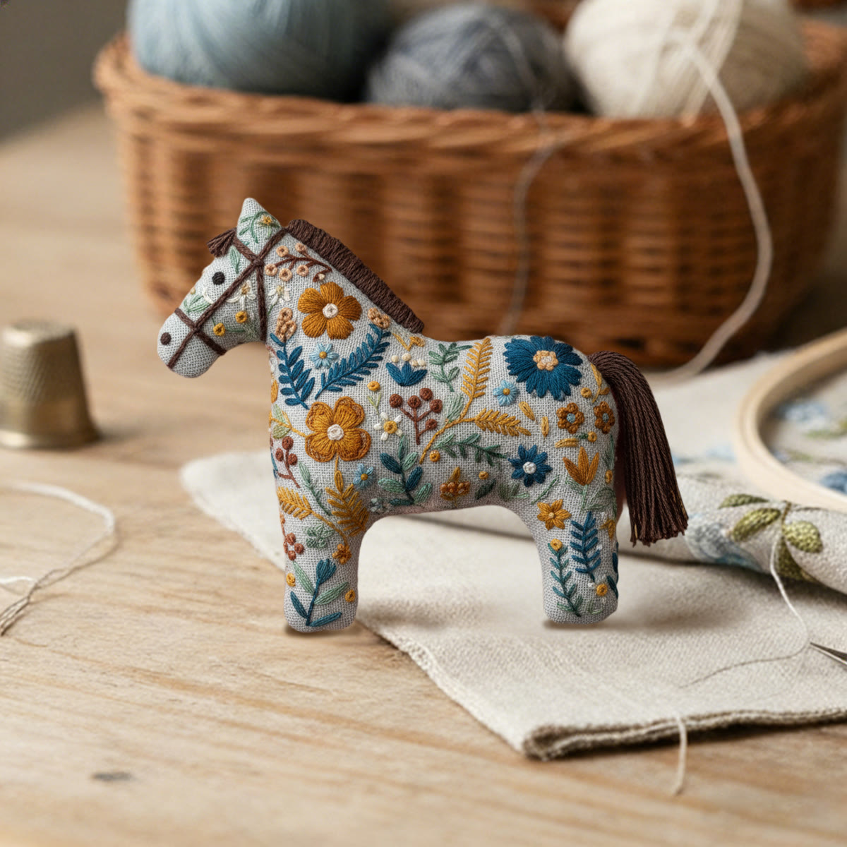 Rubbyoo Dala-Pferd Stickset – Blühende Blume | Geschenkidee für Zuhause | Hübsche Rucksackverzierungen - image 4