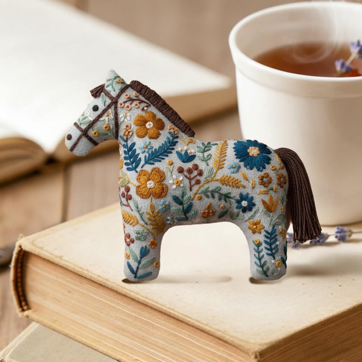 Rubbyoo Dala-Pferd Stickset – Blühende Blume | Geschenkidee für Zuhause | Hübsche Rucksackverzierungen - image 3
