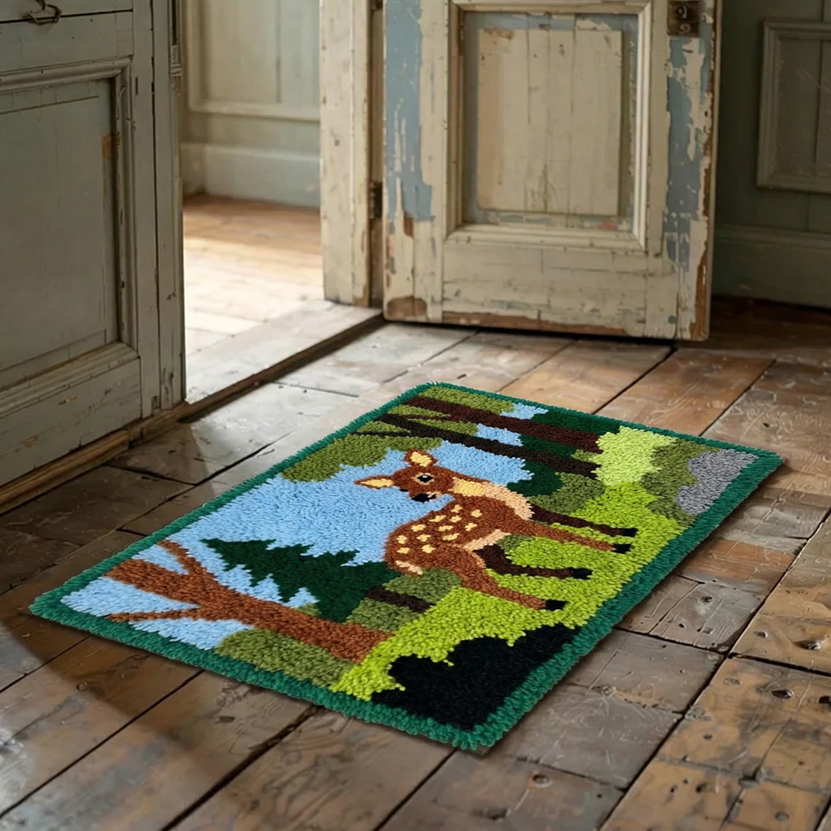 Rubbyoo Knüpfteppich-Set – Rehkitz | Handgefertigter Teppich | DIY-Geschenk für Einsteiger - image 2