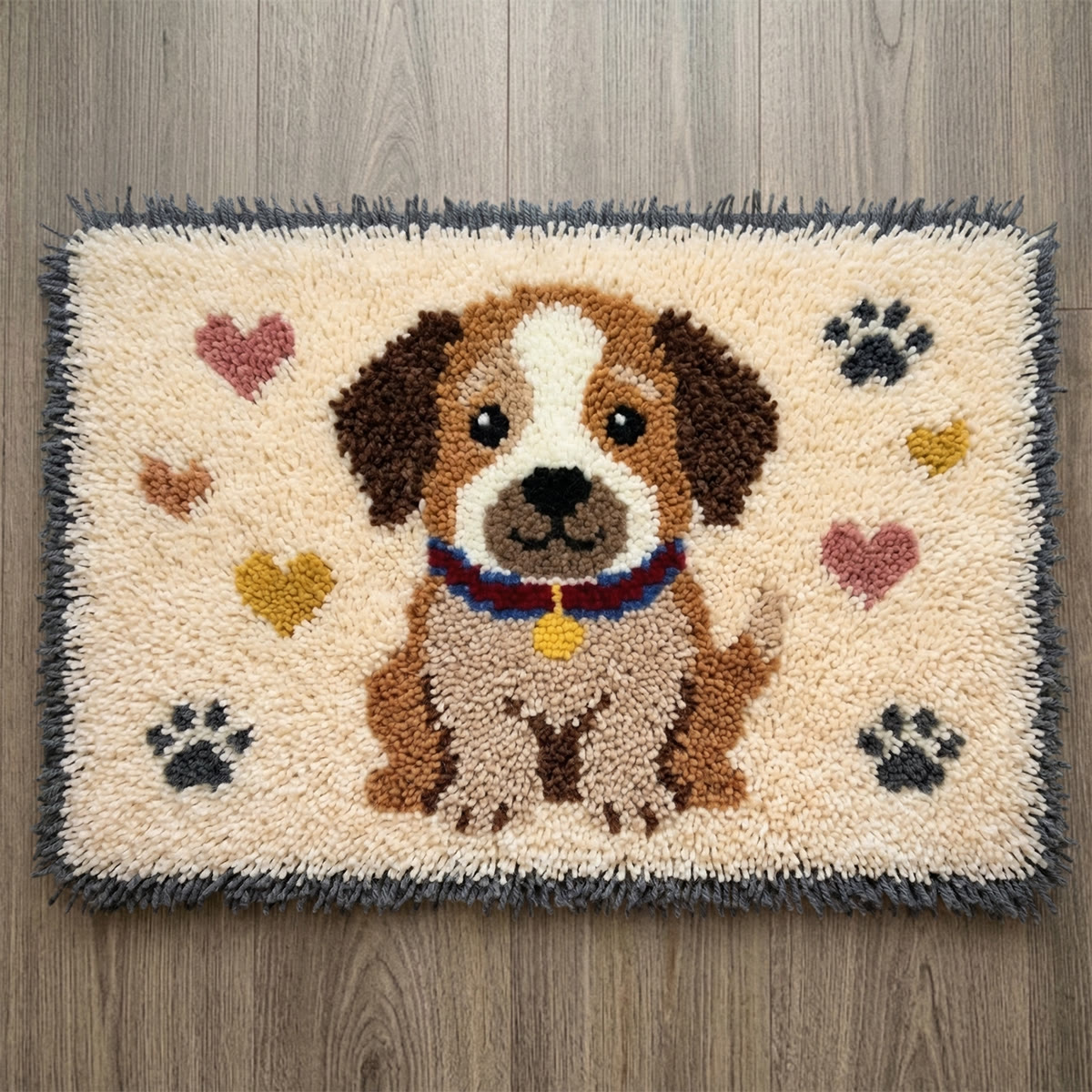 Rubbyoo Knüpfteppich-Set – Kuscheliger Welpe | Bezaubernde Heimdekoration | Einzigartiges Garnprojekt - 75 × 50 cm - image 1