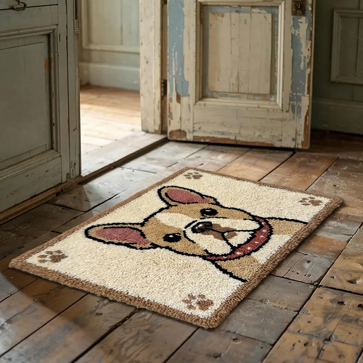 Rubbyoo Knüpfteppich-Set – Französische Bulldogge | Personalisierte Geschenke für Tierliebhaber | Fußmatte für Zuhause - image 2