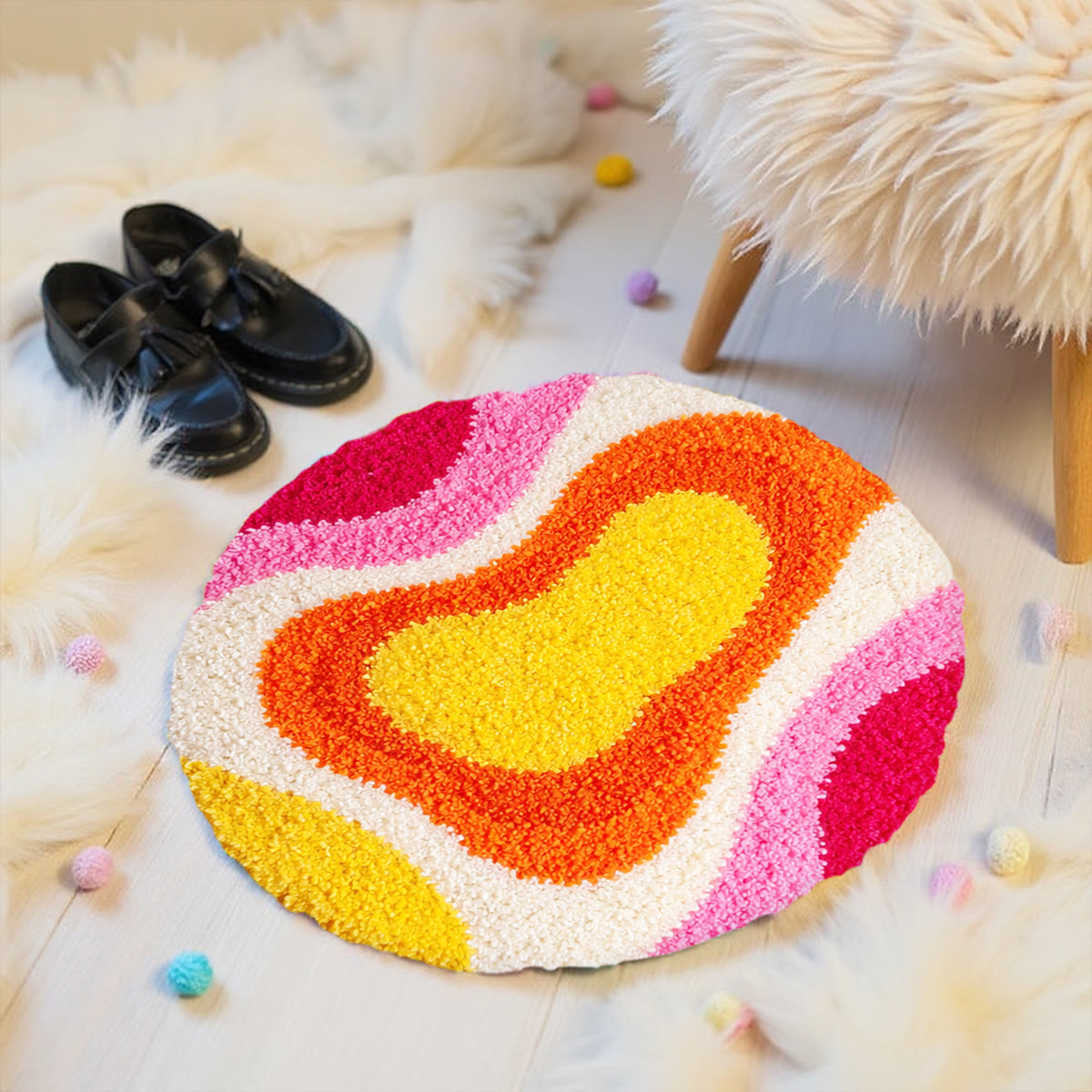 Rubbyoo Knüpfteppich-Set – Lebendiges Muster | Moderne Raumdekoration | DIY-Einzugsgeschenk - image 2