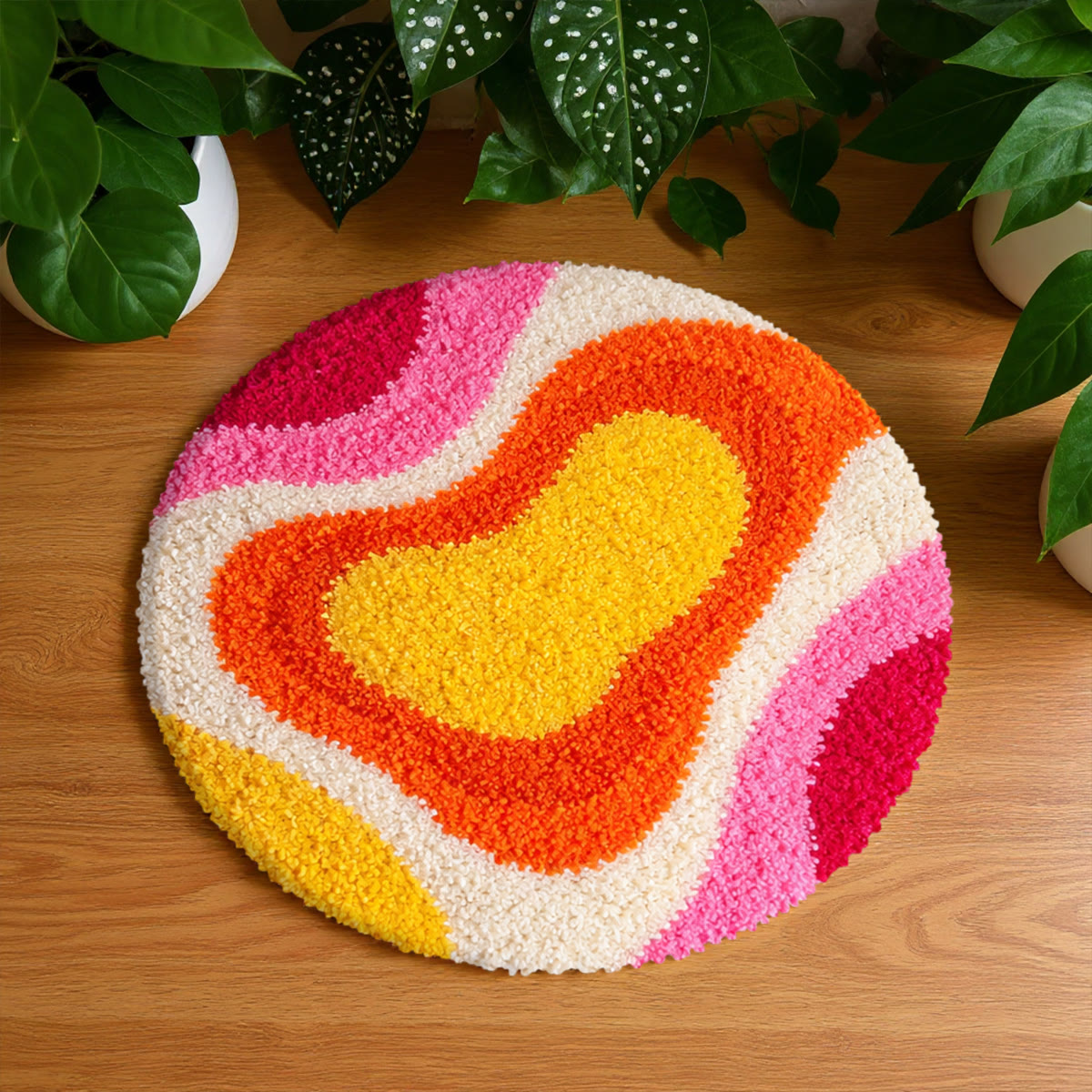 Rubbyoo Knüpfteppich-Set – Lebendiges Muster | Moderne Raumdekoration | DIY-Einzugsgeschenk - image 1