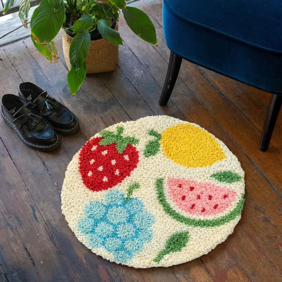 Rubbyoo Knüpfteppich-Set – Reife Früchte | Handarbeit für Anfänger | Geeignet zur Dekoration Ihres Zuhauses - image 2