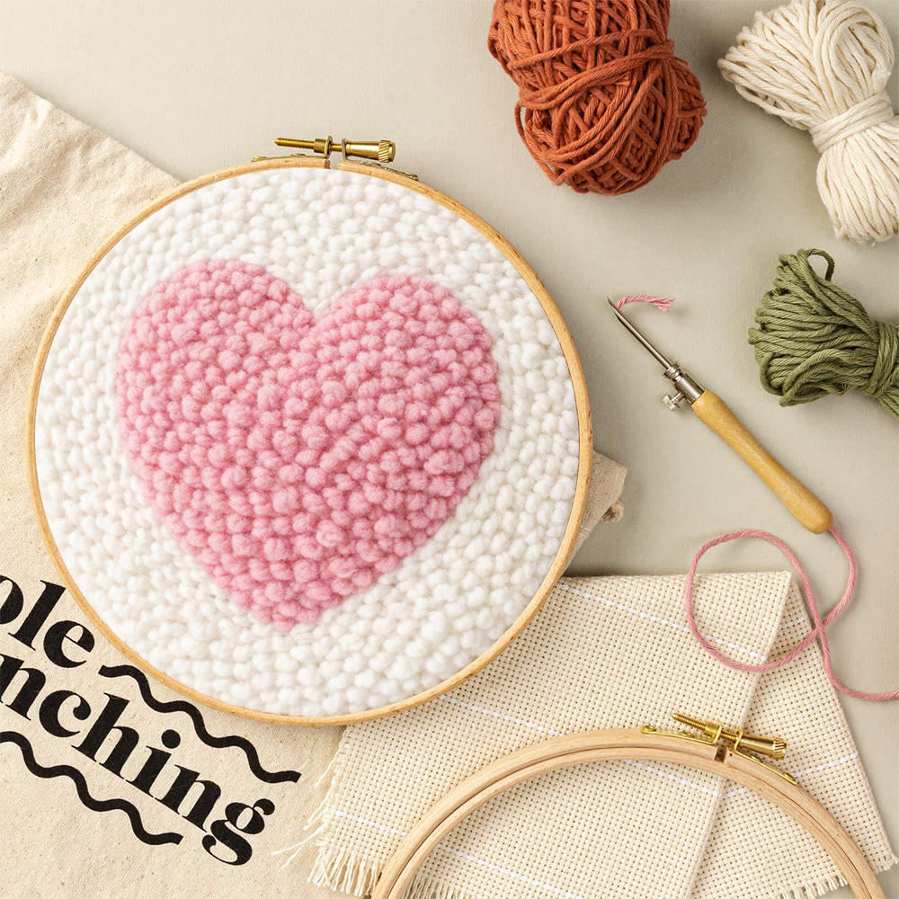 Pinkes Herz-Punch-Needle-Set – Handarbeit für Anfänger | Bastelidee zum Muttertag - image 5