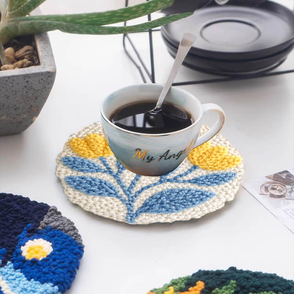 Punch-Needle-Set mit gelber Blume – DIY-Kunsthandwerk | Ästhetischer Garnschmuck - image 11