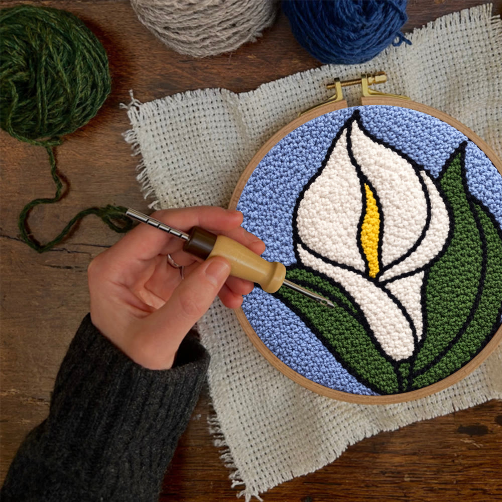 Arum-Lilie Punch Needle Set – DIY-Blumendesign | Modernes Handarbeitsprojekt - image 3