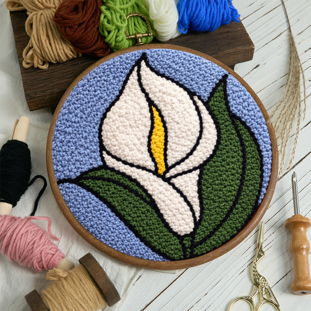 Arum-Lilie Punch Needle Set – DIY-Blumendesign | Modernes Handarbeitsprojekt - image 4