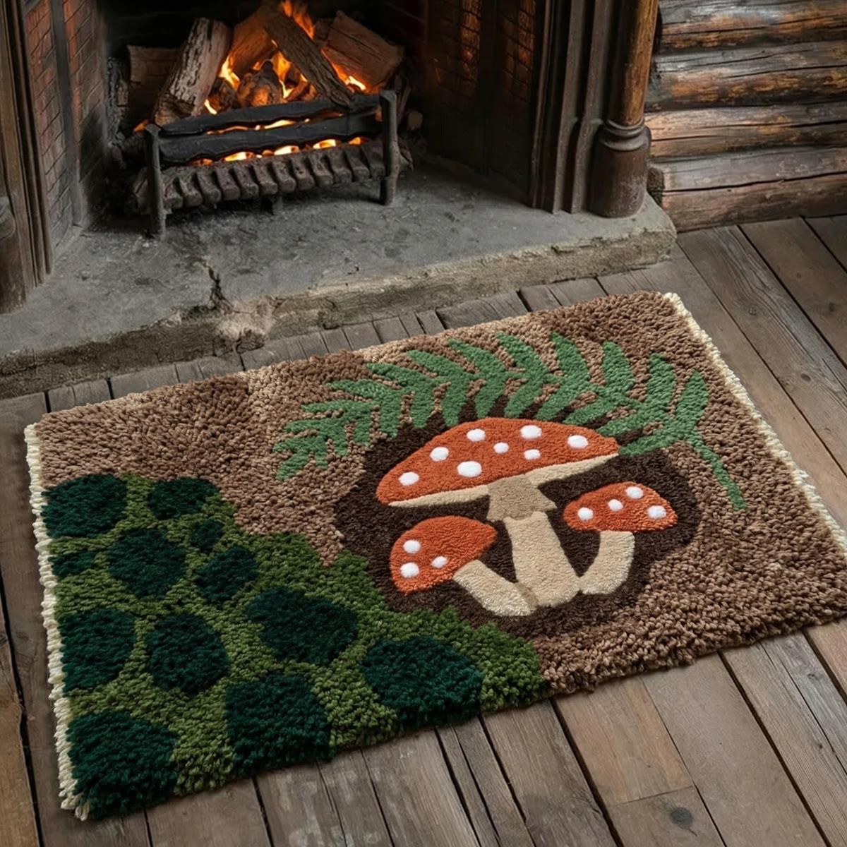 Rubbyoo Knüpfteppich-Set – Roter Pilz | Handgefertigte Badematte | Kreativer, weicher Teppich - image 3