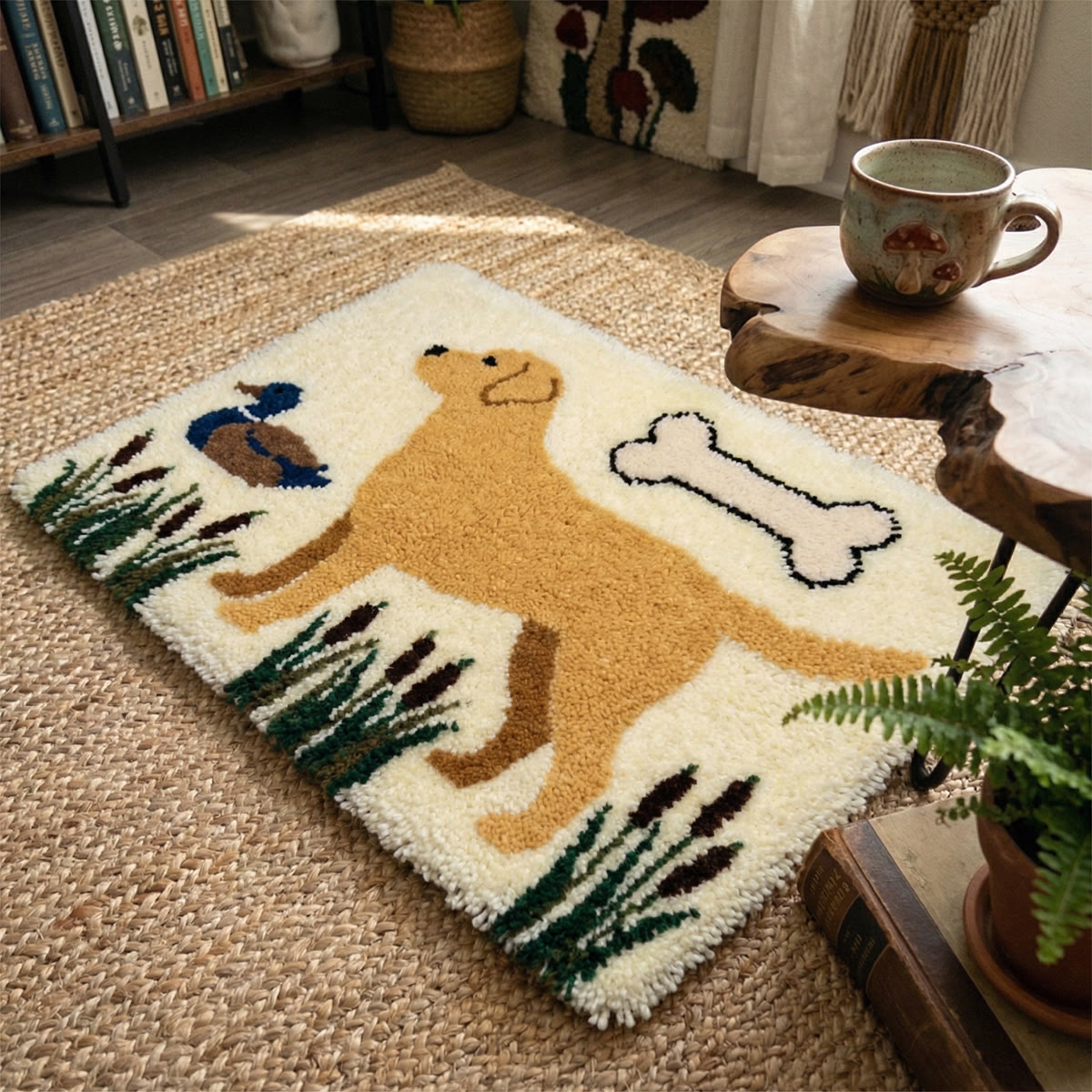 Rubbyoo Knüpfteppich-Set – Gelber Labradorwelpe | Dekorative Zimmerdekoration | Personalisierte Tiergeschenke - image 5