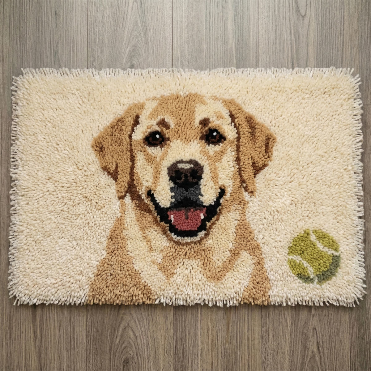 Rubbyoo Knüpfteppich-Set – Wartender Welpe | DIY-Gedenkgeschenk | Perfektes Bastelprojekt für Tierliebhaber - 75 × 50 cm - image 1