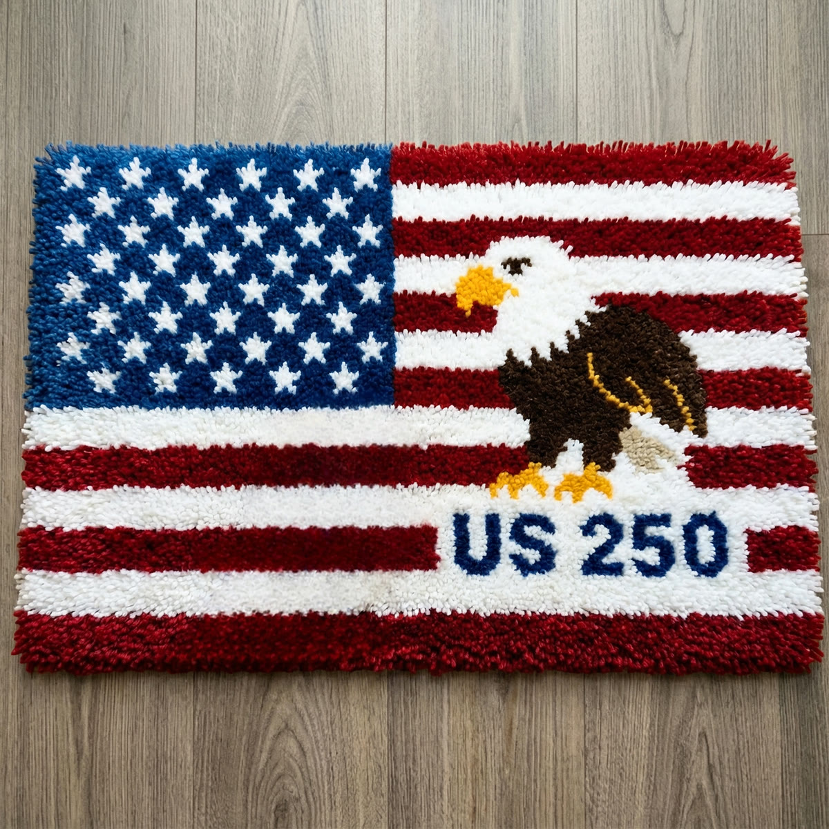 Rubbyoo Knüpfteppich-Set – Amerikanischer Adler | Festliche Heimdekoration | DIY-Handarbeit - 75 × 50 cm - image 1