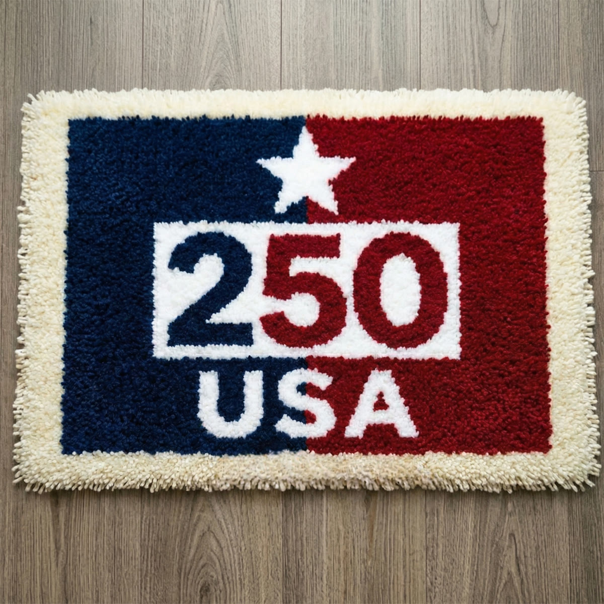 Rubbyoo Knüpfteppich-Set – Freedom 250 | Dekorative Wohnaccessoires | Einzigartiges handgefertigtes Kunstwerk - 75 × 50 cm - image 1